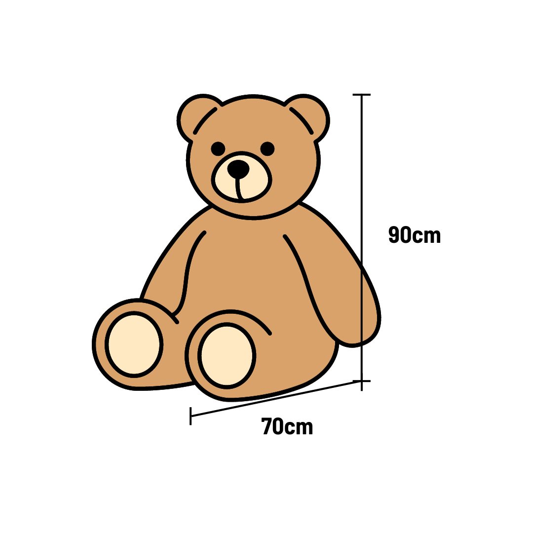 XXL Teddy 160cm COFFEE "I LOVE YOU"