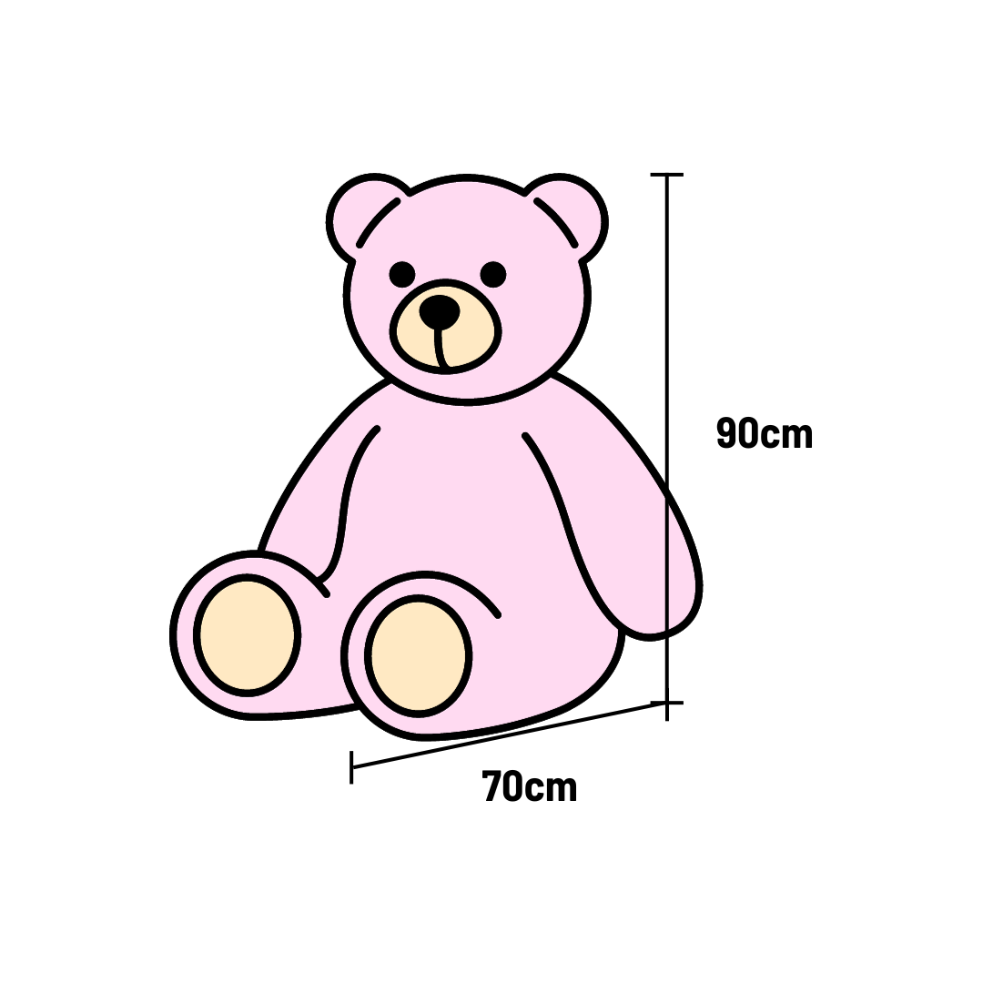 XXL teddy 160 CM light pink "I LOVE YOU"
