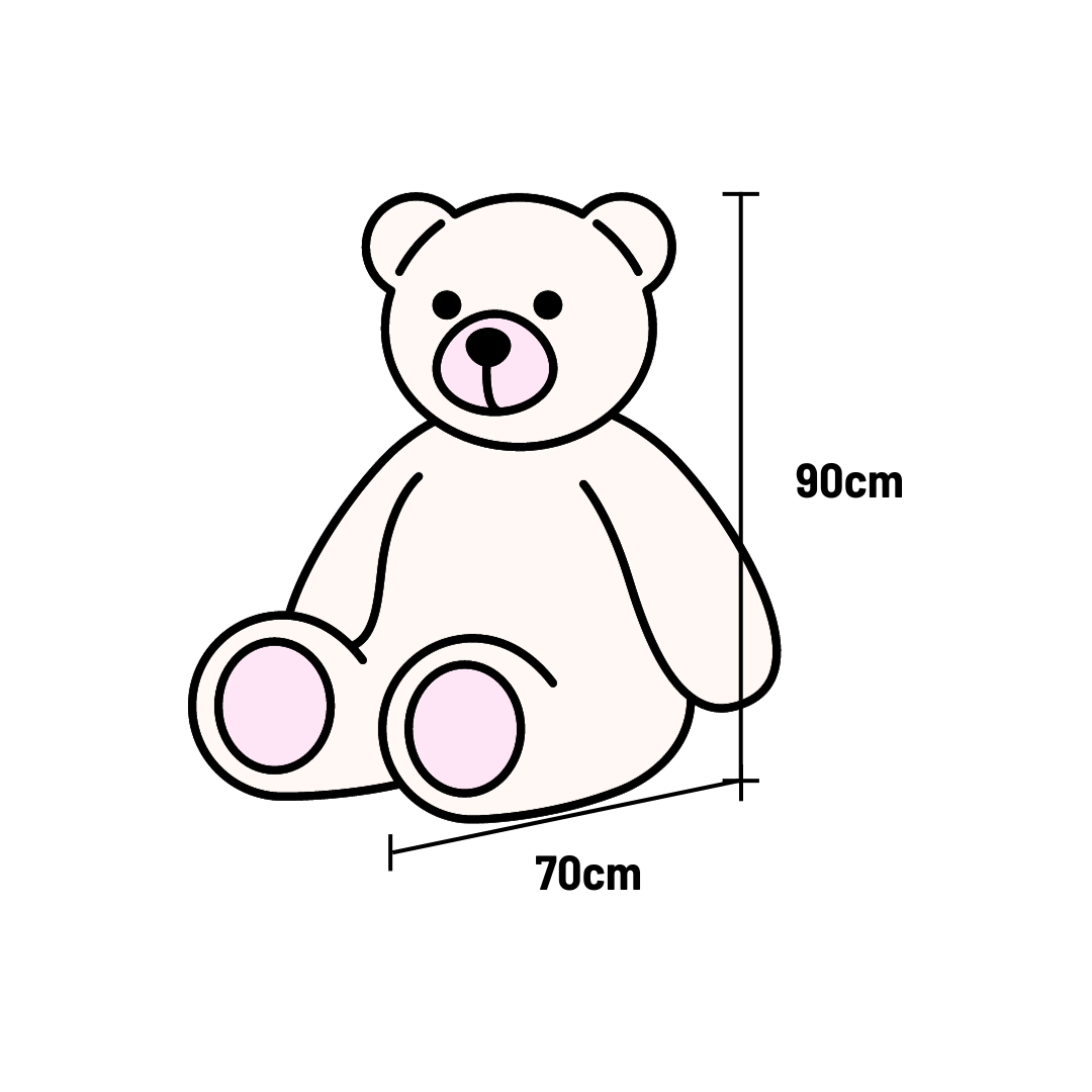 XXL Teddy 160 CM VANILLE "I LOVE YOU"