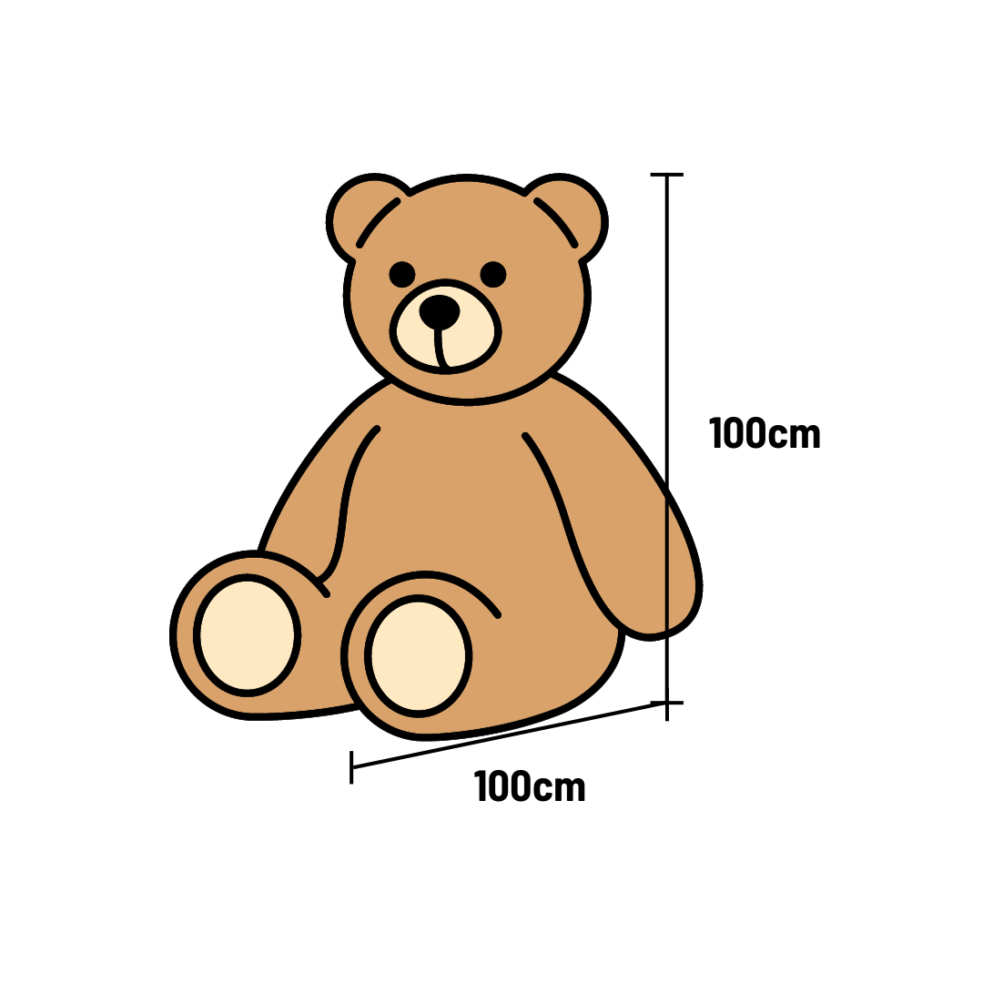 XXL Teddy 200 cm COFFEE "I LOVE YOU"