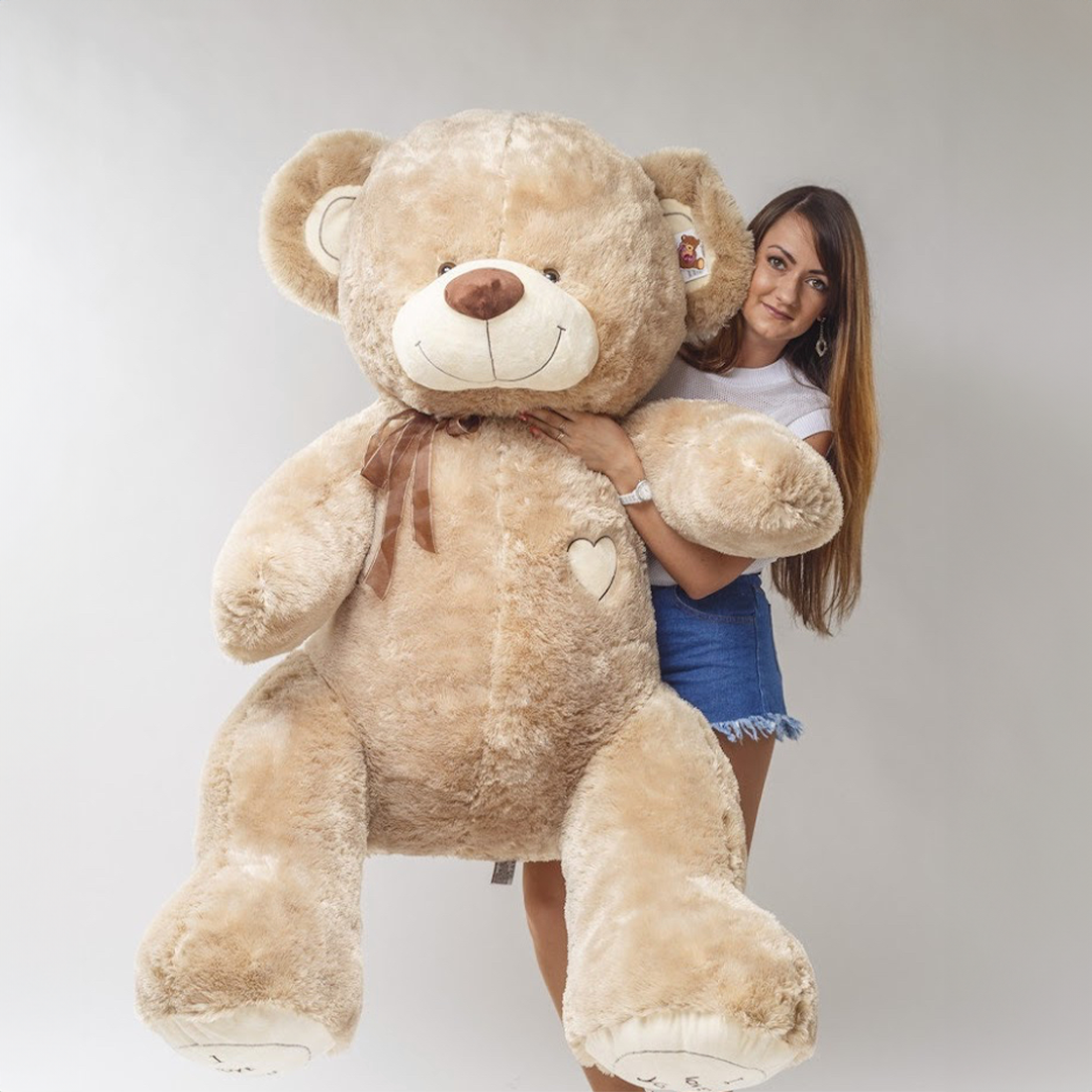 XXL Teddy 200 cm COFFEE "I LOVE YOU"