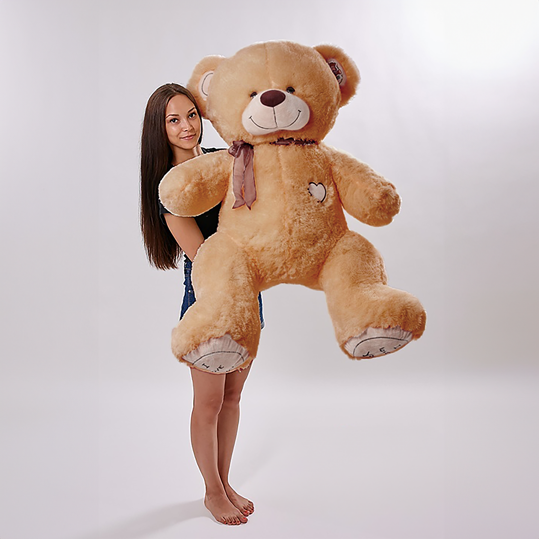 XXL Teddy 160cm COFFEE "I LOVE YOU"