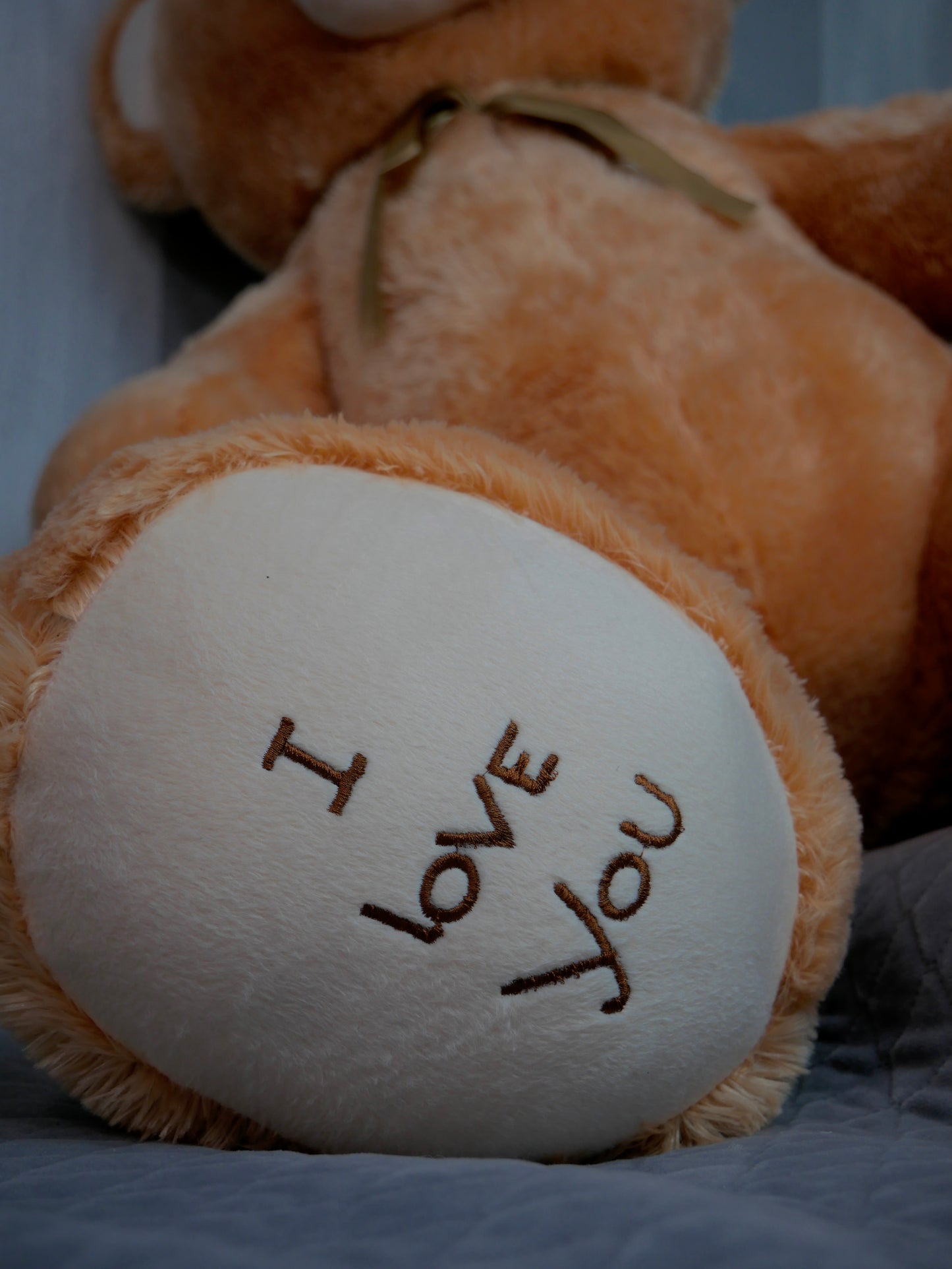 XXL Teddy 160cm COFFEE "I LOVE YOU"