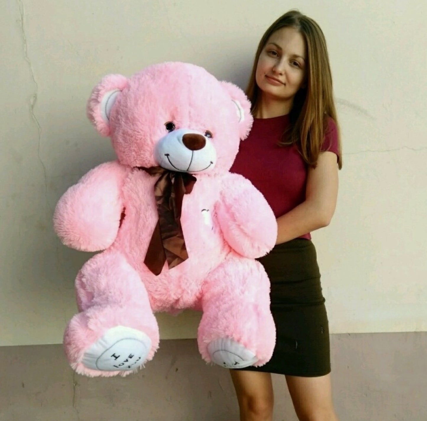 XL Teddy 100 CM "I LOVE YOU" Pink