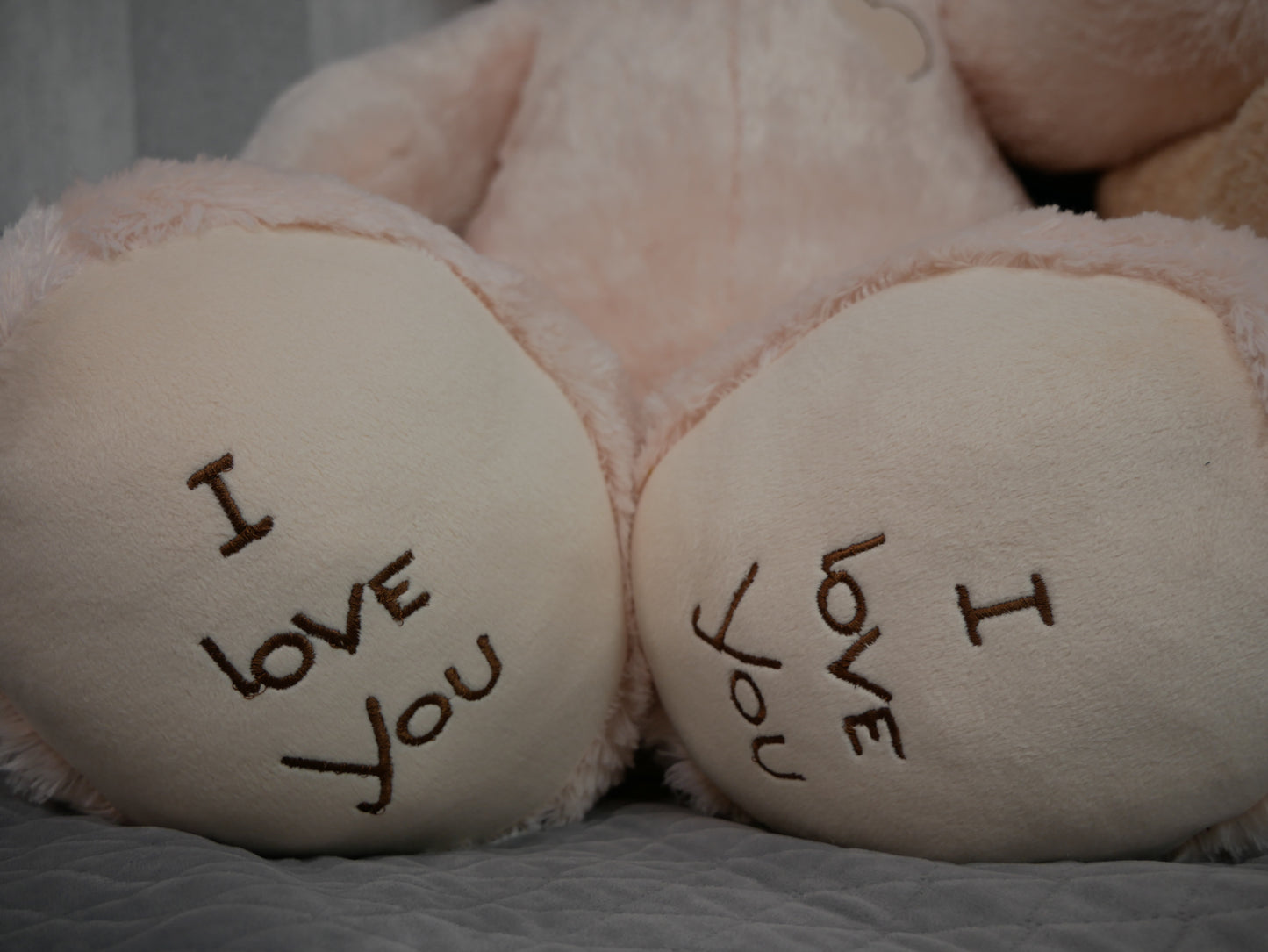 XXL teddy 160 CM light pink "I LOVE YOU"