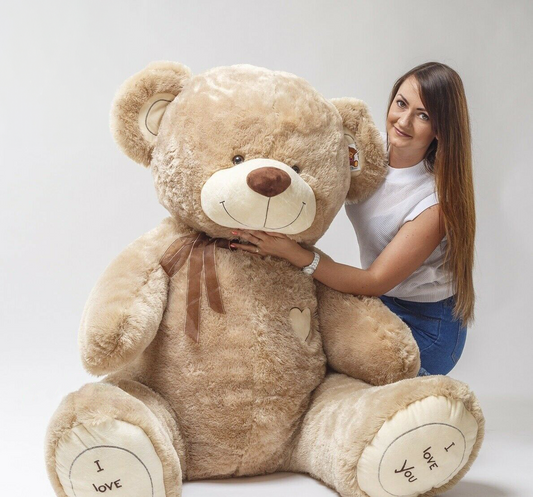 XXL Teddy 200 cm COFFEE "I LOVE YOU"