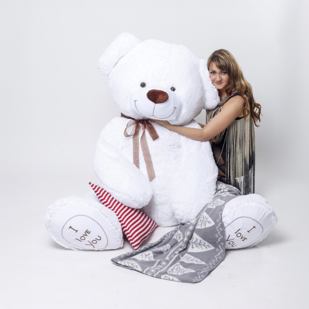 XXL teddy 200 cm white "I LOVE YOU"